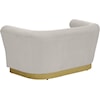 Meridian Furniture Bellini Cream Velvet Loveseat with Gold Steel Base