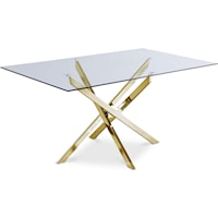 Contemporary Glass Top Dining Table