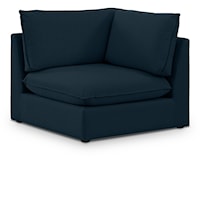 Mackenzie Navy Durable Linen Textured Corner Chair