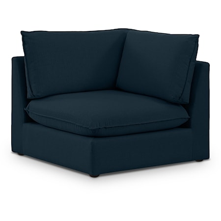 Mackenzie Navy Durable Linen Textured Corner Chair