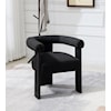 Meridian Furniture Barrel Fabric Barrel Dining Chair with Black Frame