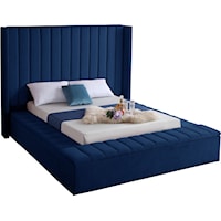 Kiki Navy Velvet Full Bed (3 Boxes)