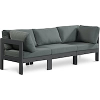 Nizuc Grey Water Resistant Fabric Outdoor Patio Modular Sofa