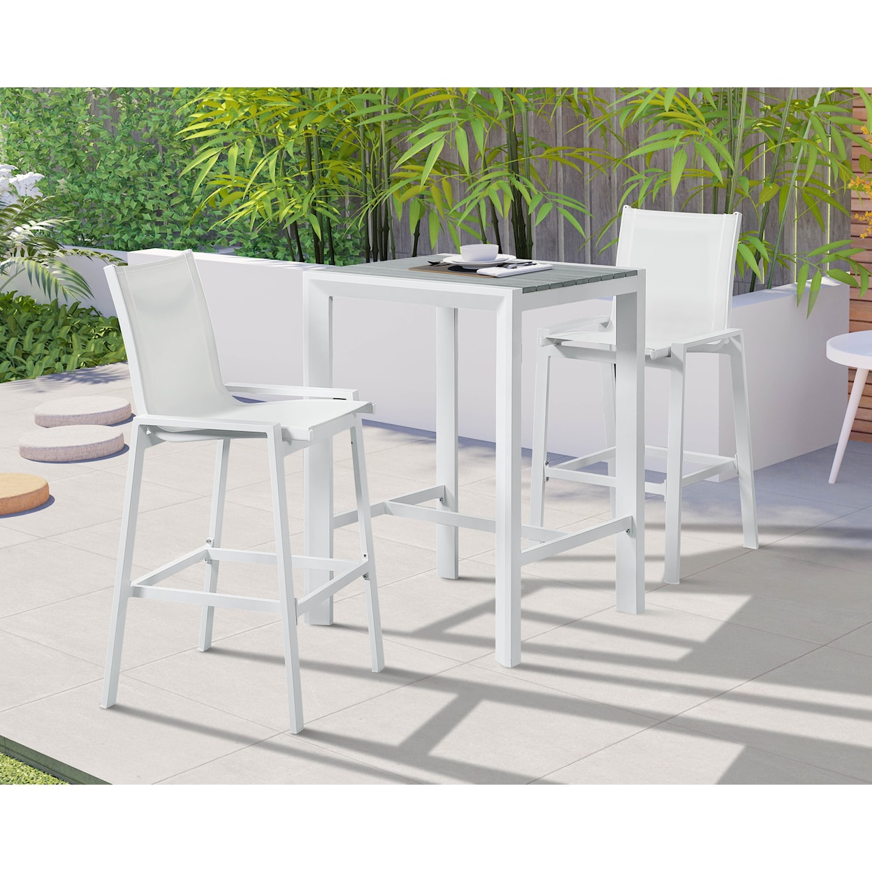 Meridian Furniture Nizuc Aluminum Square Bar Table