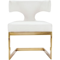 Contemporary Alexandra Dining Chair White Faux Leather