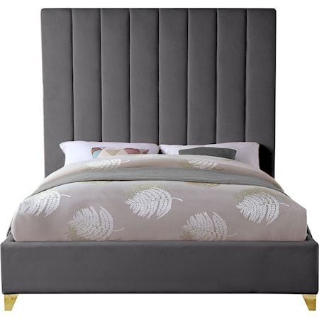Queen Panel Bed with Channel Tufting