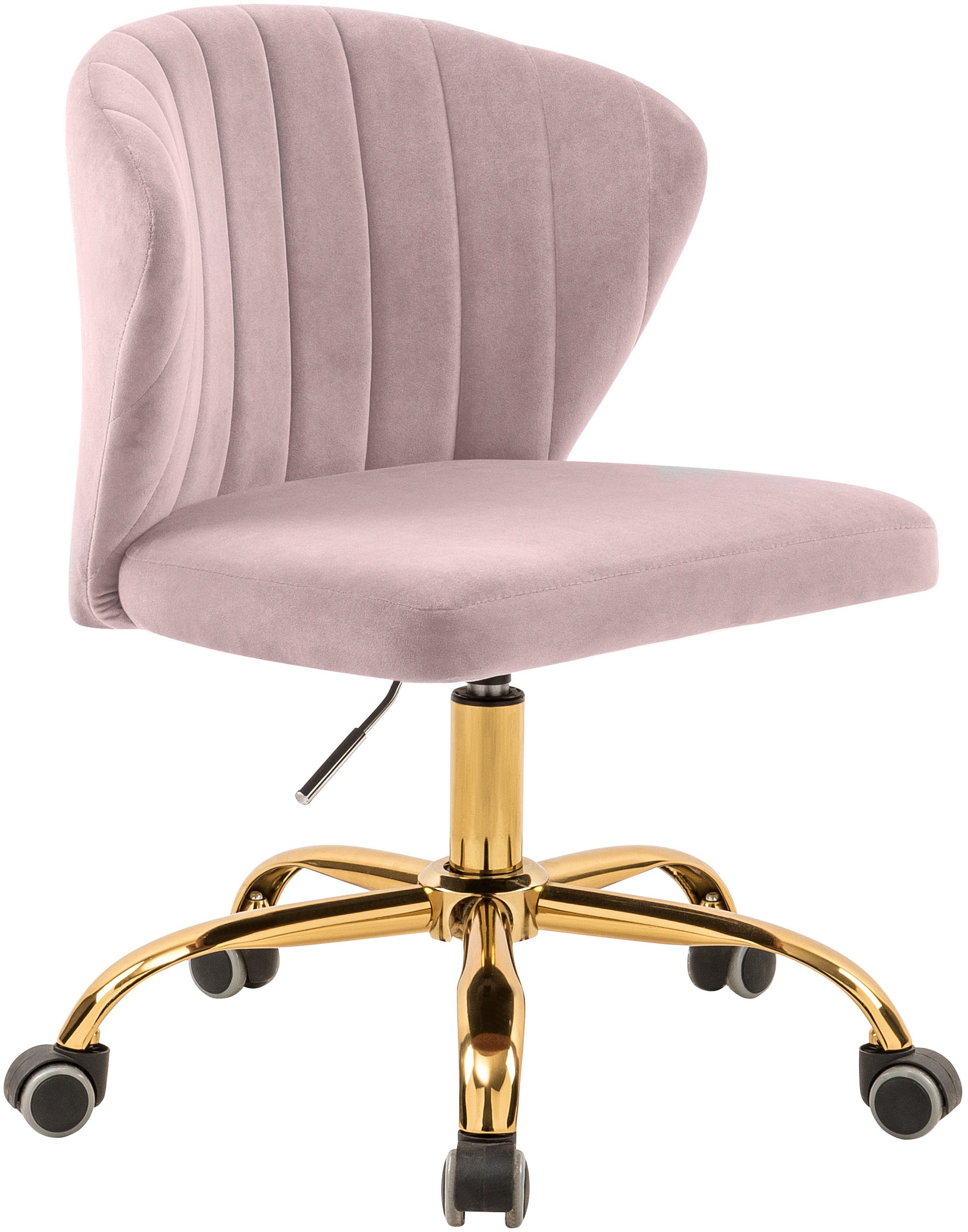 Meridian Furniture Finley 165Pink Contemporary Pink Velvet Swivel