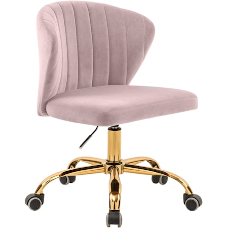Pink Velvet Office Chair with Gold Base