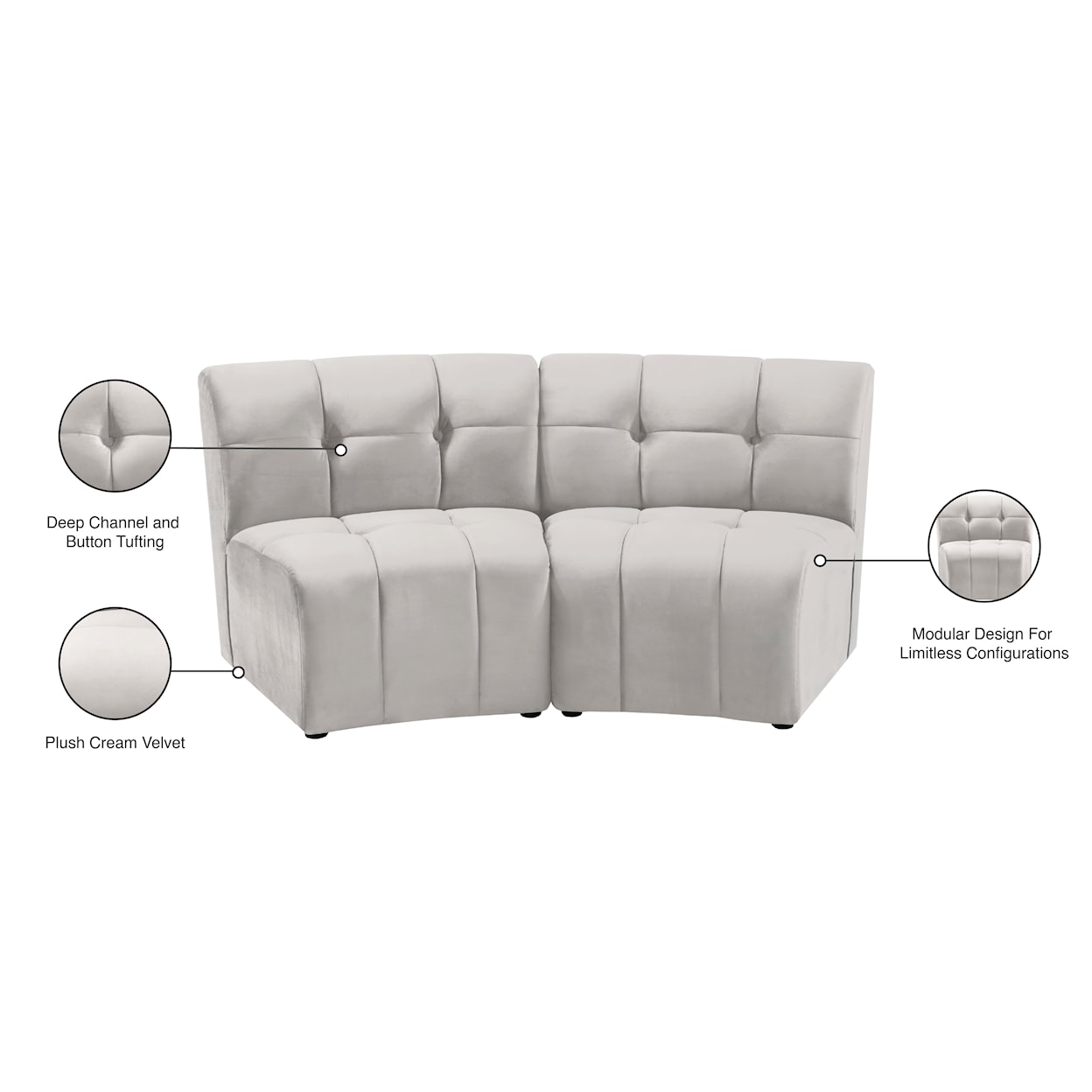 Meridian Furniture Limitless 2pc. Modular Sectional