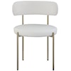 Meridian Furniture Beacon Cream Fabric and Faux Leather Dining Chair