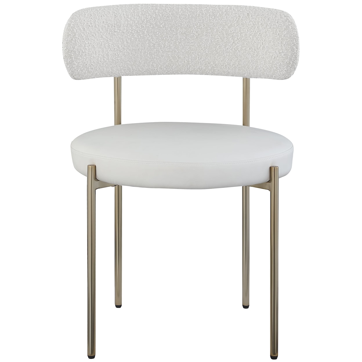 Meridian Furniture Beacon Cream Fabric and Faux Leather Dining Chair