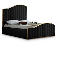Jolie Black Velvet King Bed (3 Boxes)