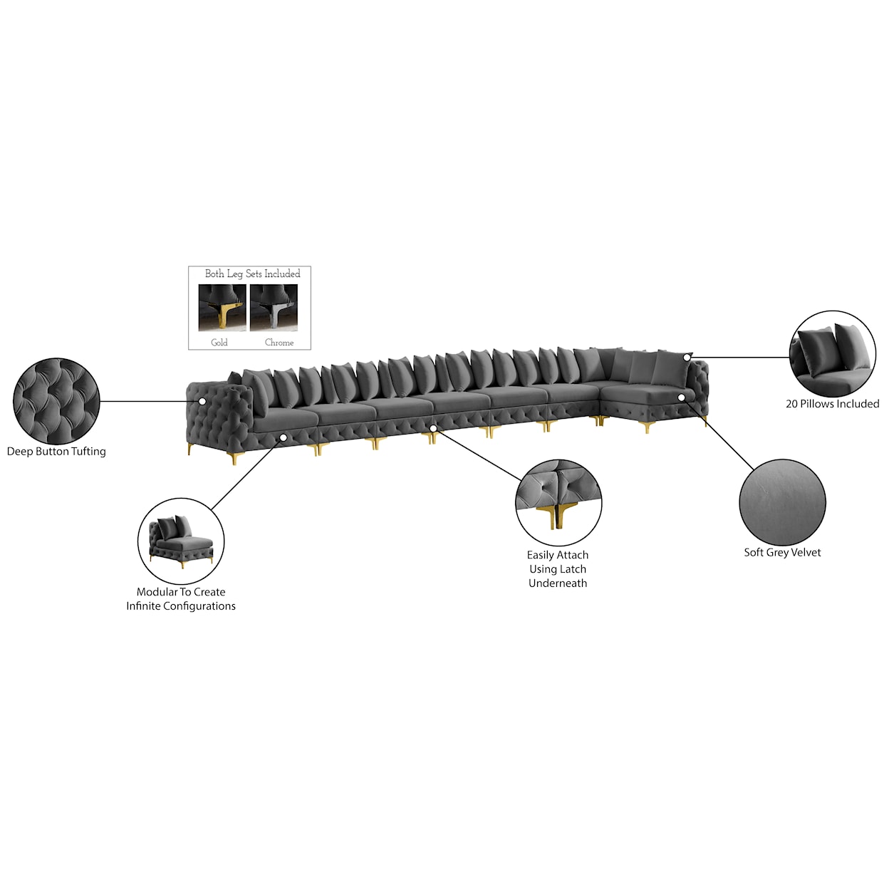 Meridian Furniture Tremblay Modular Sectional