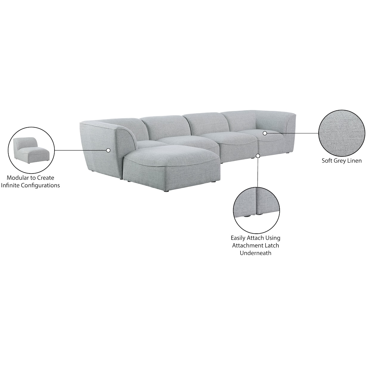 Meridian Furniture Miramar Modular Sectional