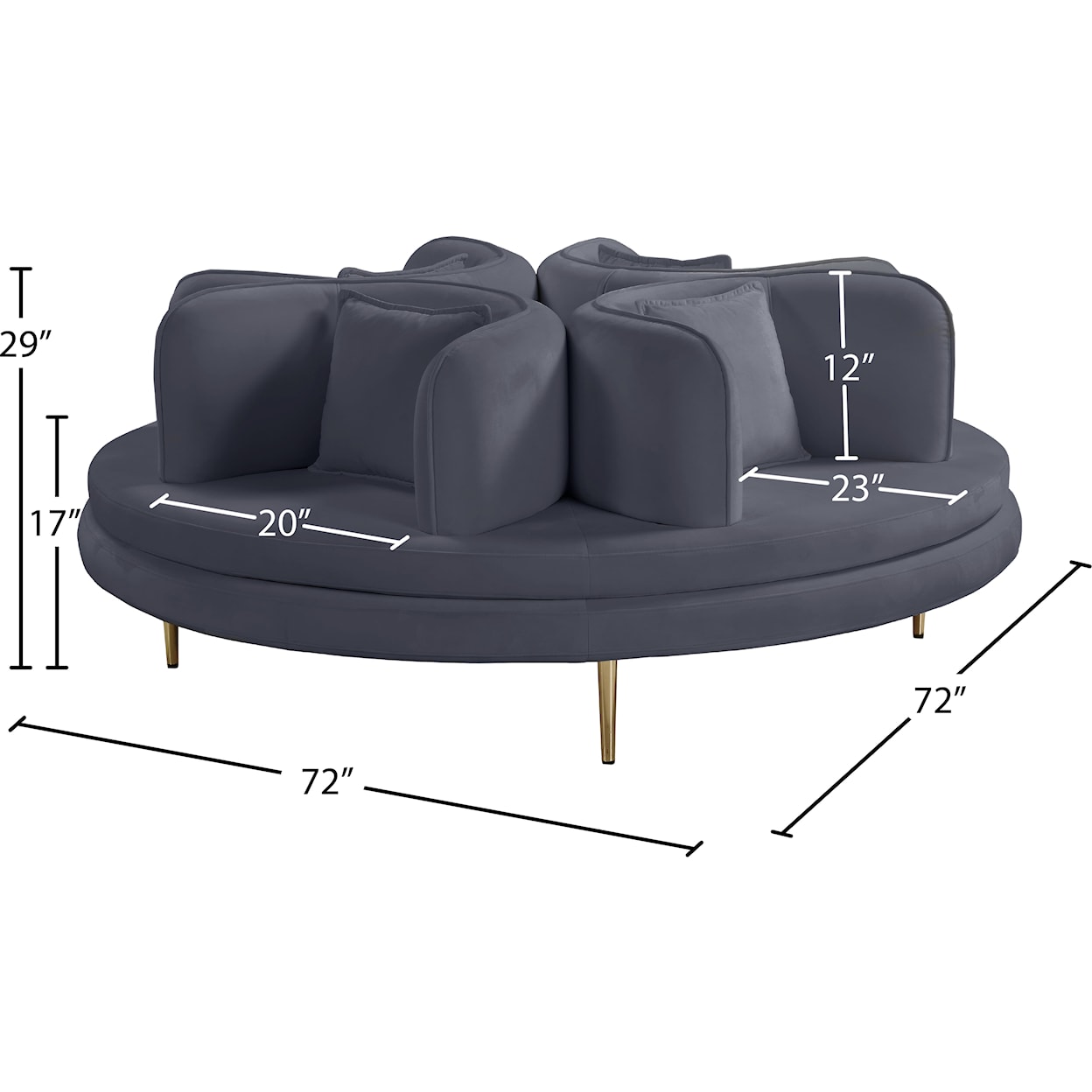 Meridian Furniture Circlet Round Sofa Settee