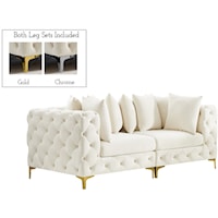 Tremblay Cream Velvet Modular Sofa