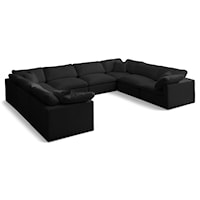 Plush Black Velvet Standard Comfort Modular Sectional