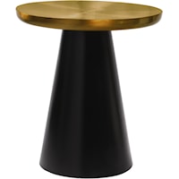 Martini Brushed Gold/Matte Black End Table
