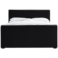 Contemporary Dillard King Bed Black Velvet