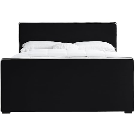 Contemporary Dillard Queen Bed Black Velvet