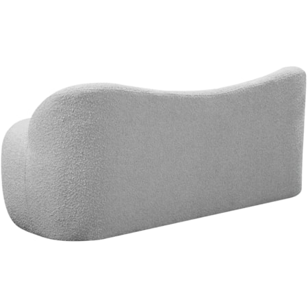 Upholstered Grey Boucle Fabric Bench