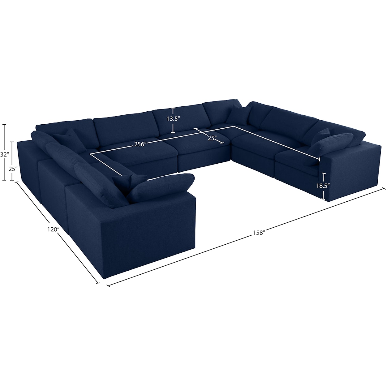 Meridian Furniture Serene Deluxe Comfort Modular Sectional