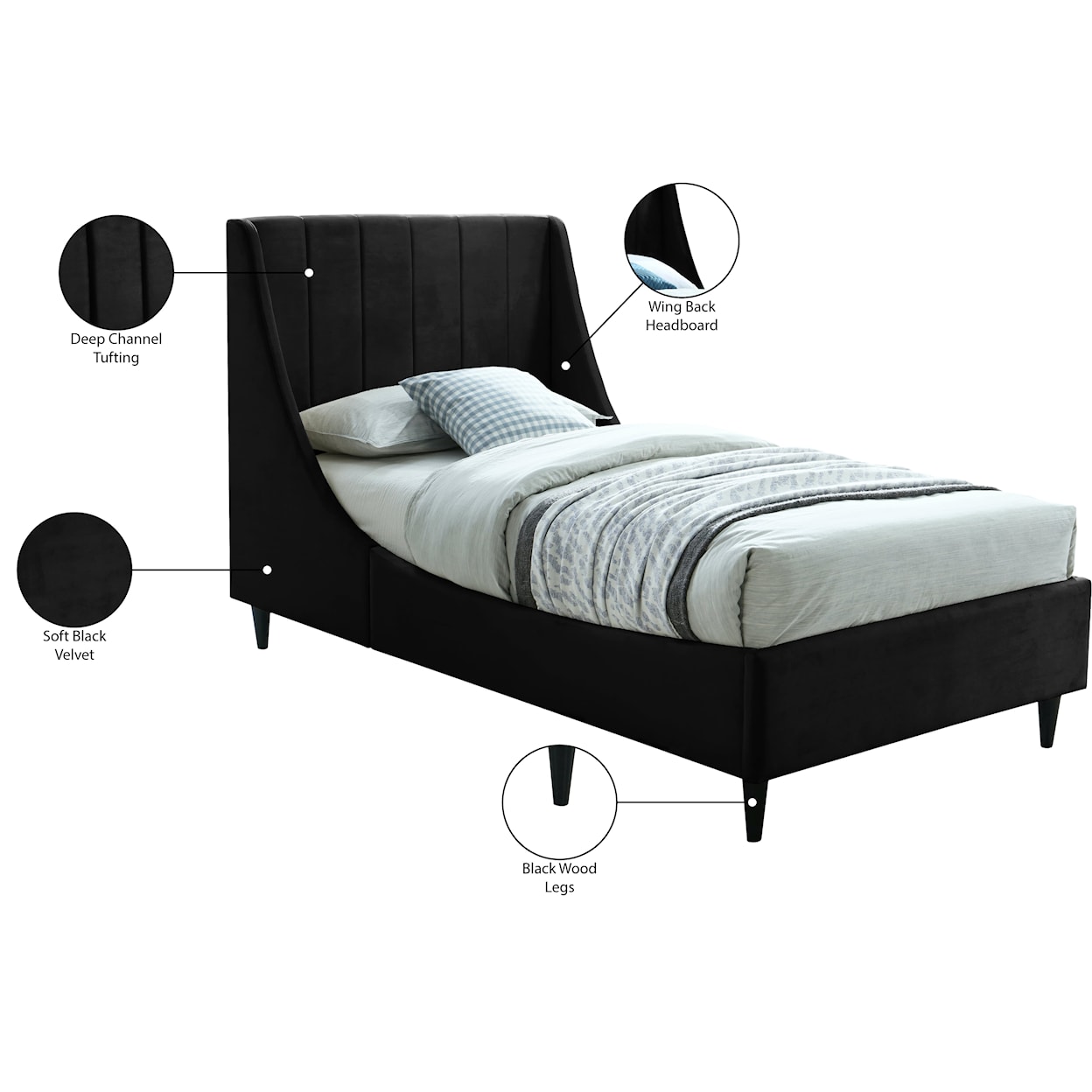 Meridian Furniture Eva Twin Bed