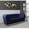 Meridian Furniture Bellini Navy Velvet Sofa with Gold Steel Base