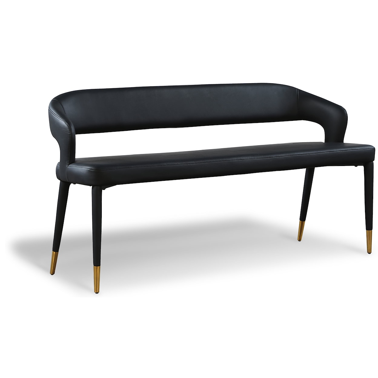 Meridian Furniture Destiny Upholstered Black Faux Leather Bench