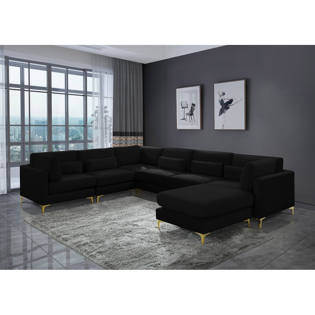 Meridian Furniture Julia Modular Sectional (7 Boxes)