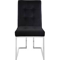 Contemporary Alexis Dining Chair Black Velvet