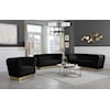 Meridian Furniture Bellini Black Velvet Sofa with Gold Steel Base