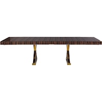 Contemporary Excel Extendable Dining Table Zebra Wood Veneer Lacquer
