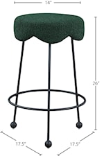 Meridian Furniture Fleur Contemporary Upholstered Grey Boucle Fabric Counter Stool