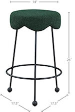 Meridian Furniture Fleur Contemporary Upholstered Black Boucle Fabric Counter Stool