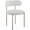 Meridian Furniture Beacon Fabric Dining Chair with Brass Iron Frame