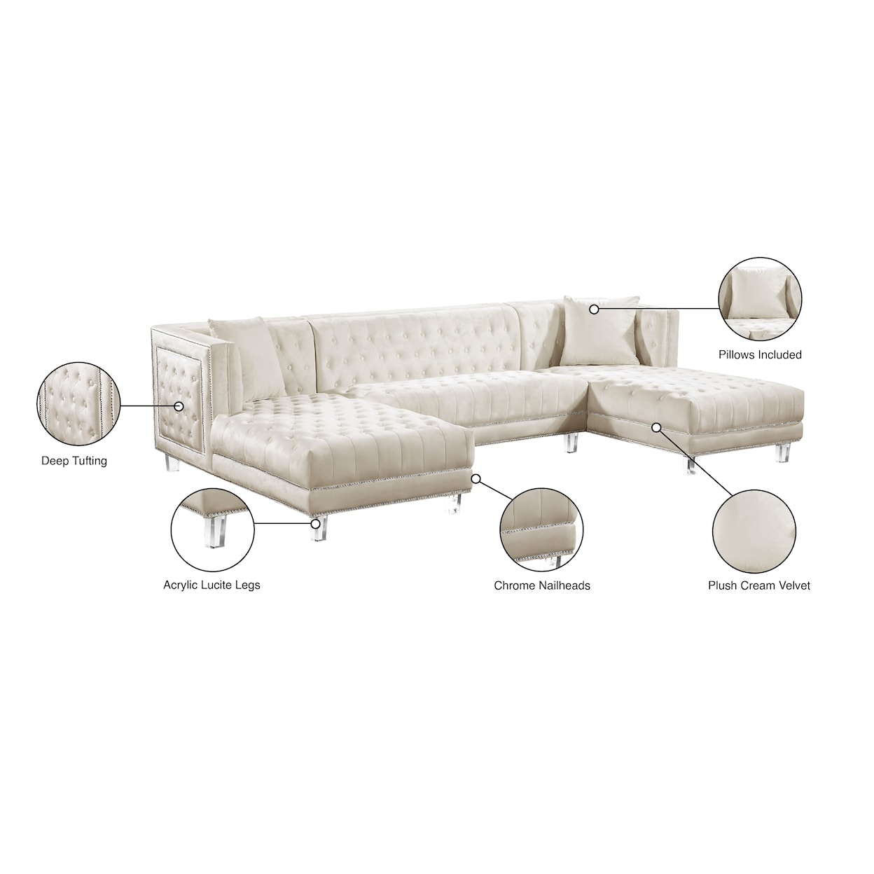 Meridian Furniture Moda 3pc. Sectional