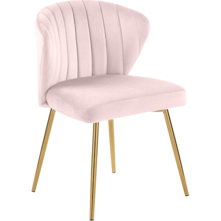 Pink Velvet Dining Chair with Gold Legs