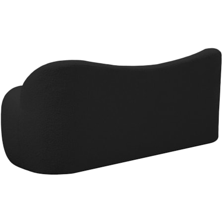 Upholstered Black Boucle Fabric Bench