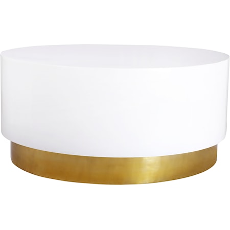 White Coffee Table with Gold Base
