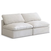 Plush Cream Velvet Standard Comfort Modular Sofa