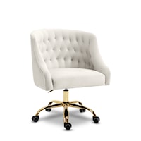 Contemporary Arden Office Chair Cream Velvet
