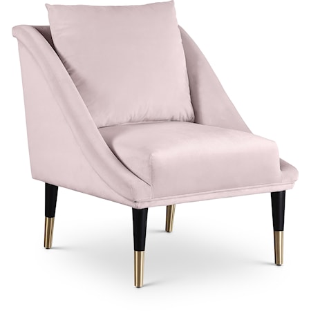 Contemporary Elegante Accent Chair Pink Velvet