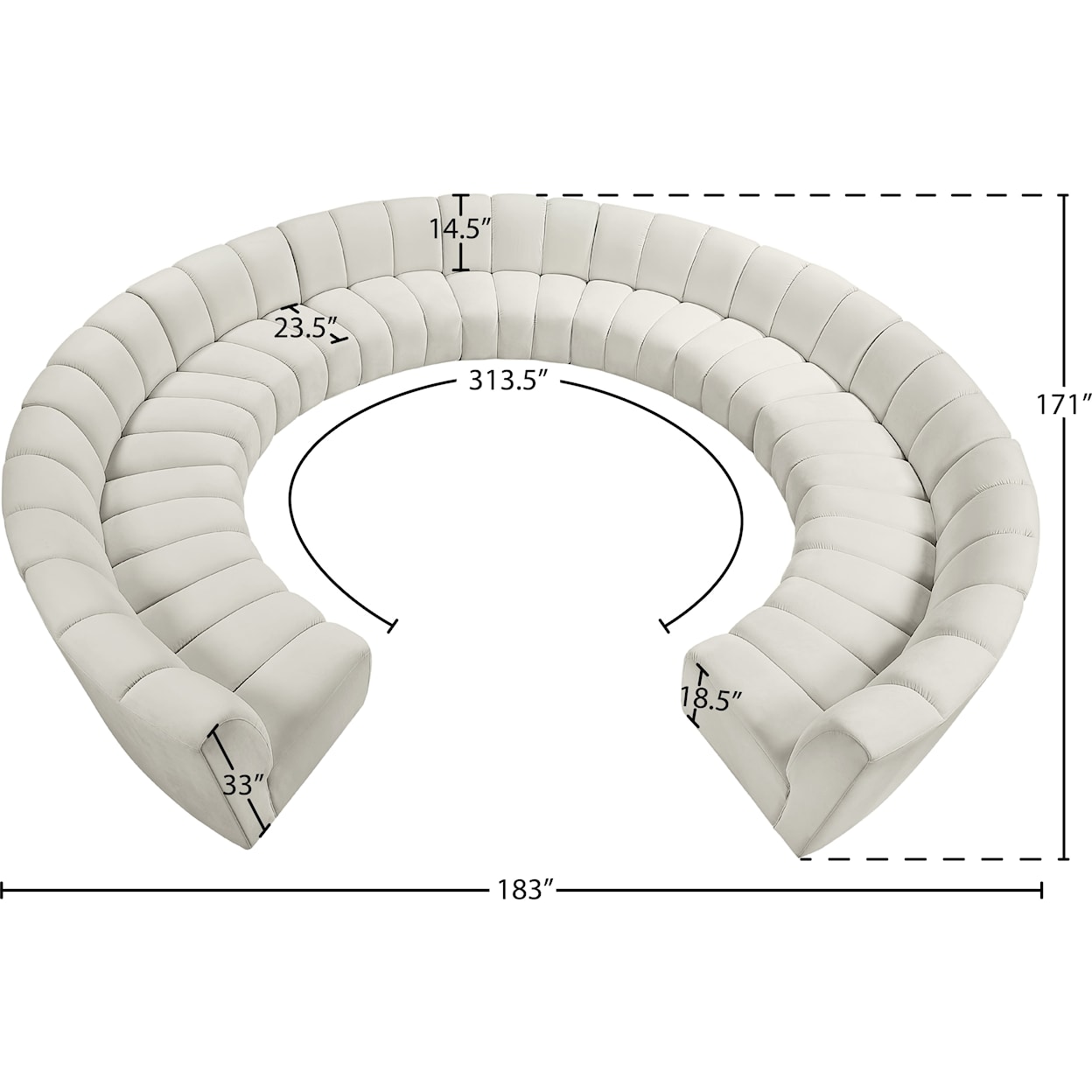 Meridian Furniture Infinity 11pc. Modular Sectional
