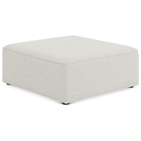 Contemporary Cream Upholstered Accent Ottoman