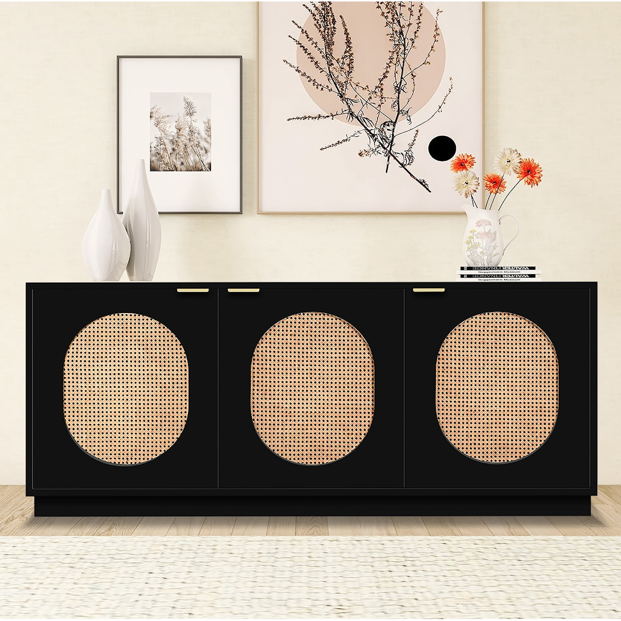 Meridian Furniture Cane Sideboard/Buffet