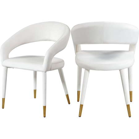 Upholstered Cream Velvet Dining Chair