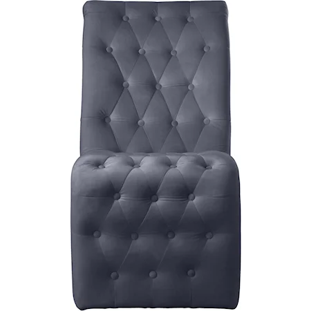 Contemporary Curve Dining Chair Grey Velvet