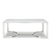 Meridian Furniture Copley Chrome Coffee Table with White Marble Top