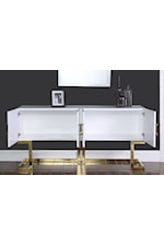 Meridian Furniture Beth Contemporary Sideboard with Gold Stainless Steel Base